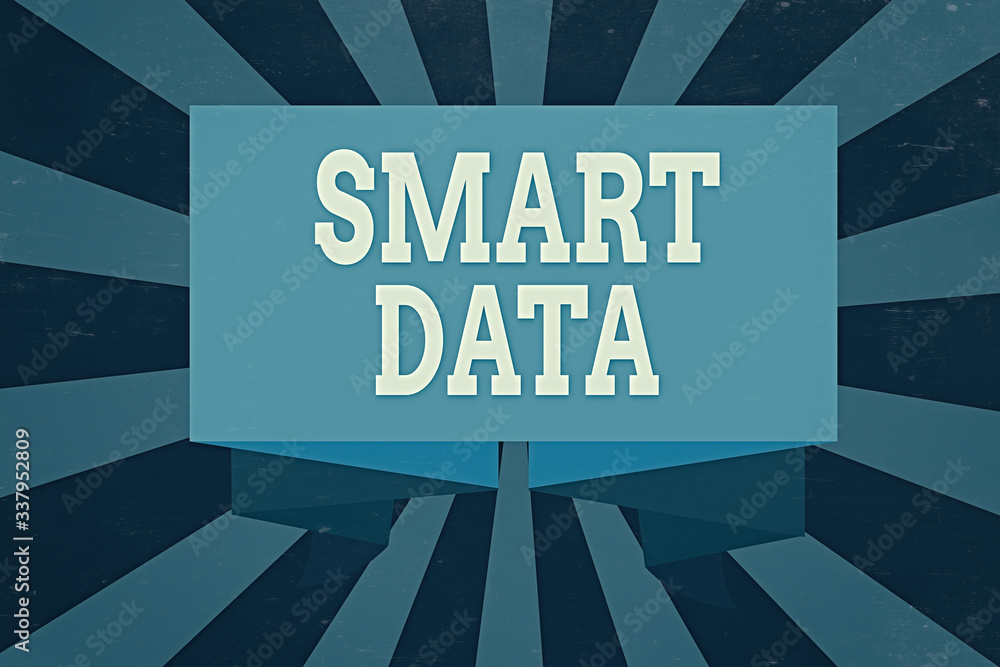 Poster text sign showing smart data. business photo showcasing digital information that is formatted for fu