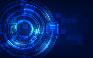 Circle blue abstract technology innovation concept vector background