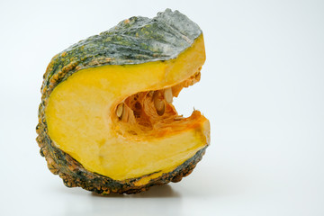 Close-Up Of Pumpkin Against White Background