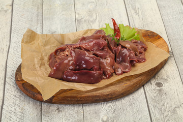 Raw chicken liver ready for cooking