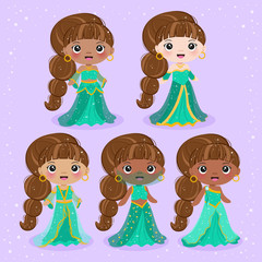 A cute collection of beautiful Arabian princesses