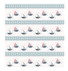 ships sailboats pattern background stock vector. boat pattern background. transport background. flat design