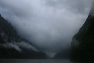 storm clouds over the mountains