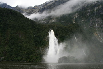 waterfall in the mountains