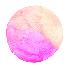Pink, red and purple watercolor hand painting banner outer of circle shape for decoration artwork.