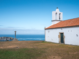 Wayside cross and chapel of San Antonio de Corveiro, Cedeira, Galicia, Spain