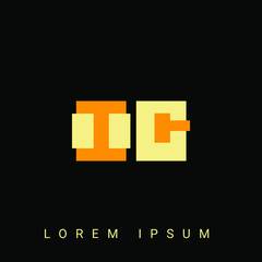 Modern creative shaped IG, GI, I, G logo. Initial Logo Designs Templete with Black Background. Vector Illustration