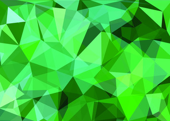 Abstract background with triangles.Polygonal green background.