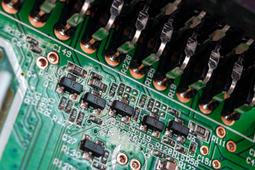 Three-dimensional view of the electronic Board of a digital set-top box, motherboard
