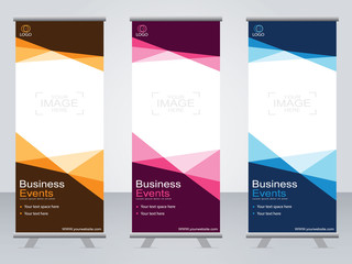 Business banner roll up set,standee banner template,Modern banner.
