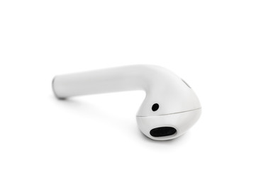 Bluetooth headphones on white background.