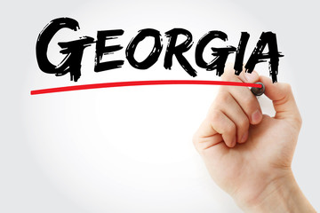 Georgia text with marker, concept background