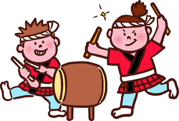 太鼓たたくキッズ