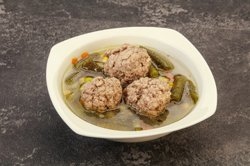 Soup with vegetables and meat balls