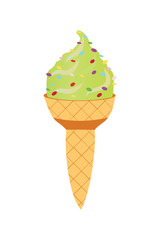 Different ice cream set isolated on white background. Cartoon dessert. Vector illustration