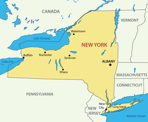 New York - vector - state of USA - obrazy, fototapety, plakaty