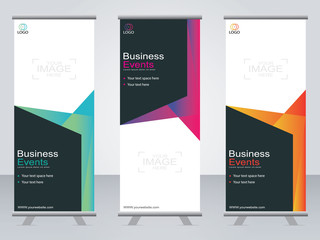 Business banner roll up set,standee banner template,Modern banner.