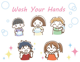 手洗い　子供　イラスト