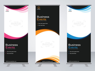 Business banner roll up set,standee banner template,Modern banner.