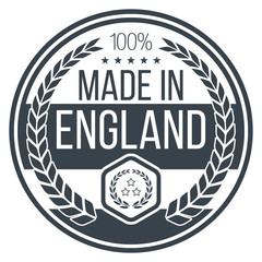 100% Made in England. Vector Stamp.