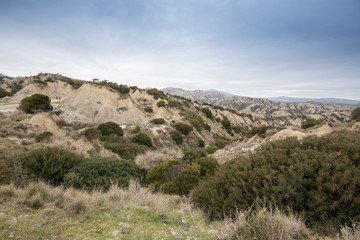 Calanchi of Aliano (Matera). The park of the Aliano gullies, clay sculpture caused by rainwater eroded the surface. The badlands of Basilicata, a lunar landscape in South Italy