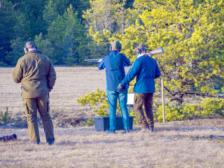 Men shooting outdoor