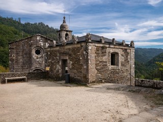 Fototapeta na wymiar Caaveiro Abbey (Mosteiro de Caaveiro) in the Fragas do Eume Nature Park, Pontedeume, Galicia, Spain