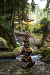 Balancing Act at Pura Gunung Kawi Temple in Ubud, Bali