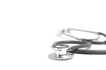 Gray Stethoscope isolated on white background.