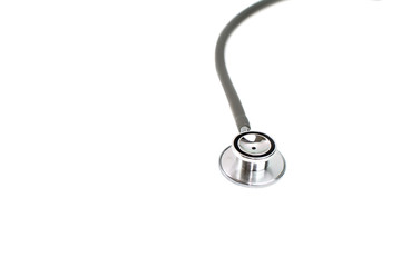 Gray Stethoscope isolated on white background.