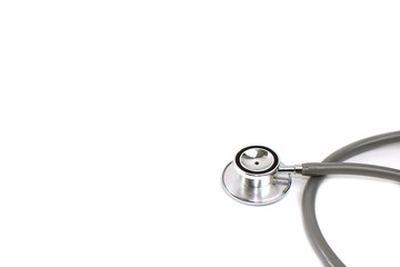 Gray Stethoscope isolated on white background.