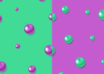 Abstract minimal contrast geometry tech background with glossy 3d balls. Vector design