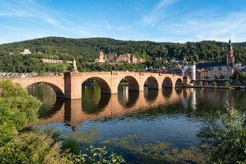 Fototapeta na wymiar Old town of Heidelberg with castle and Old Bridge in summer, Baden-Württemberg, Germany