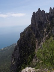 Sunny Aj-Petri Mountain top view , Crimea,