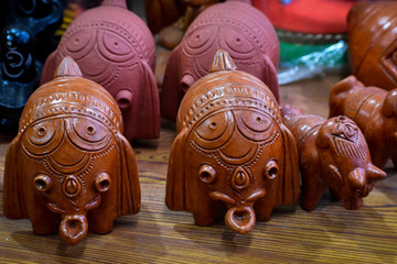 Popular teracotta art and Sculpture elephant at Bishnupur , Bankura, West Bengal
