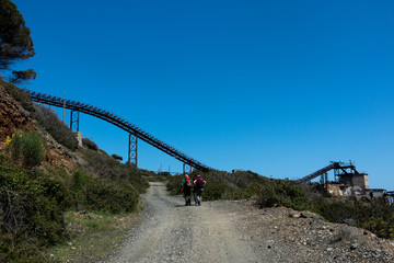 Punta Calamita mines abandoned Building, Old mine remains on Elba island on Tuscan archipelago, Tuscany, Italy