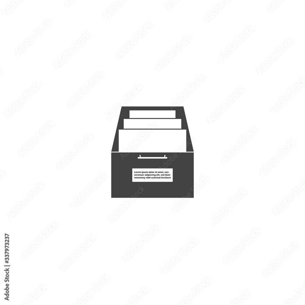 Poster vector icon archived documents, storing documents in archives on white isolated background. layers g