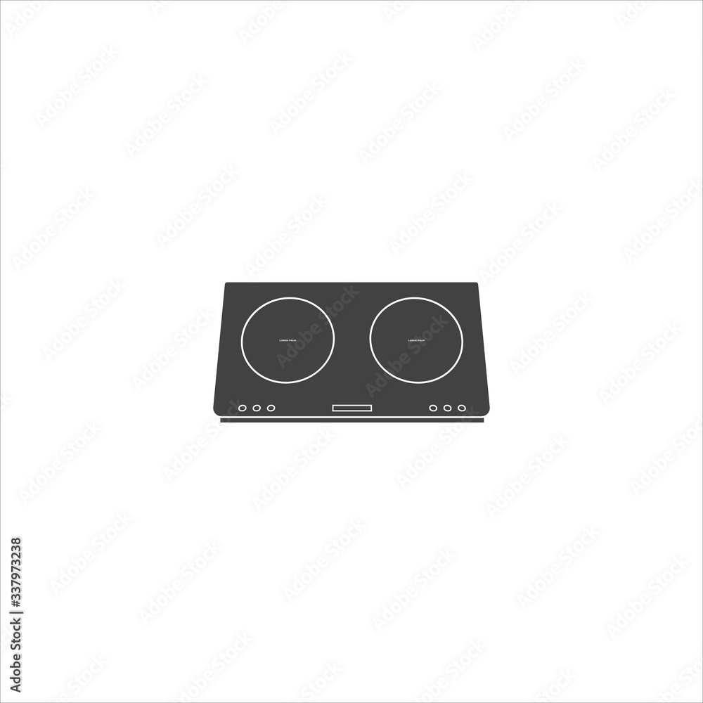 Poster desktop induction cooker vector icon on white isolated background. layers grouped for easy editing i