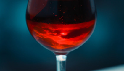 Clouds Reflection in a glass of red wine