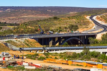 Fotobehang Afrika Highway bridge under construction  © geoffsp