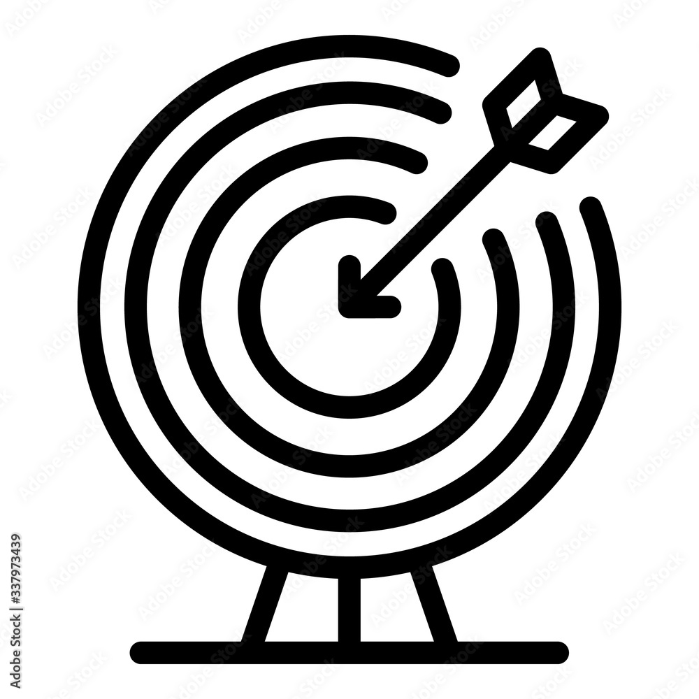 Poster achieved goal icon. outline achieved goal vector icon for web design isolated on white background