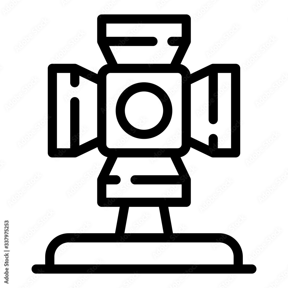 Poster camera spotlight icon. outline camera spotlight vector icon for web design isolated on white backgro