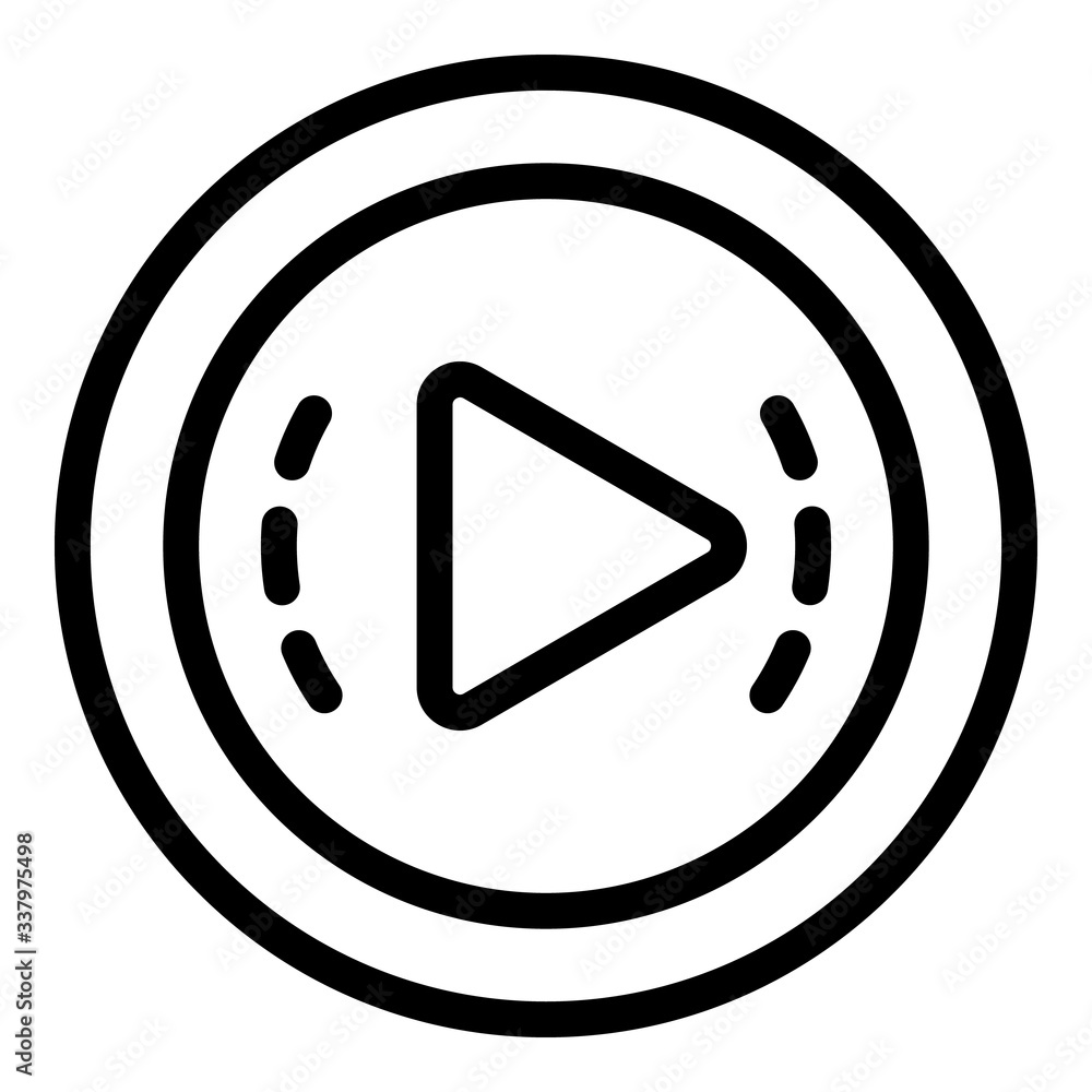 Poster play button icon. outline play button vector icon for web design isolated on white background