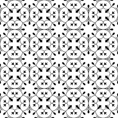 Seamless floral ornament pattern. stylish modern floral black and white texture.