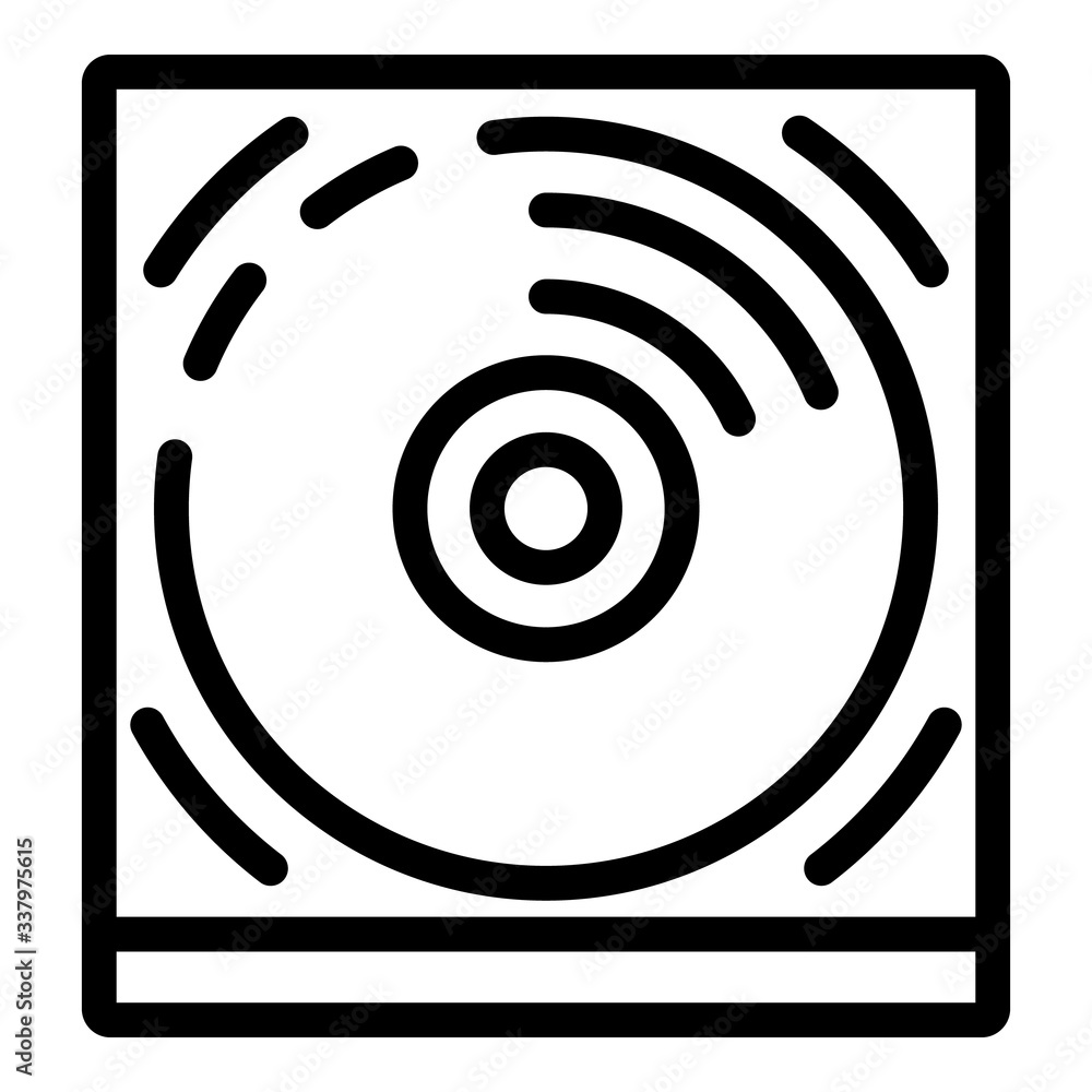 Poster audio disk icon. outline audio disk vector icon for web design isolated on white background