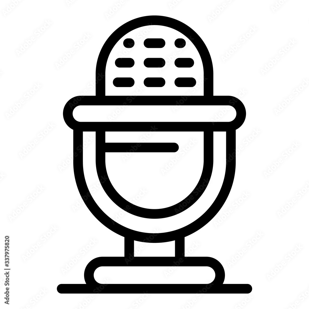Poster retro microphone icon. outline retro microphone vector icon for web design isolated on white backgro