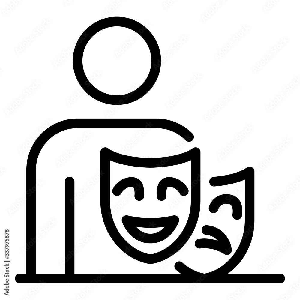 Poster actor masks icon. outline actor masks vector icon for web design isolated on white background