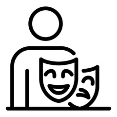 Actor masks icon. Outline actor masks vector icon for web design isolated on white background