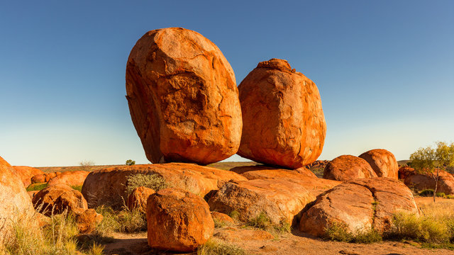 view of Devil's marbles and granite balls site, Australia