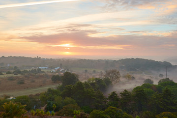 sunset over the countryside of Portugal
